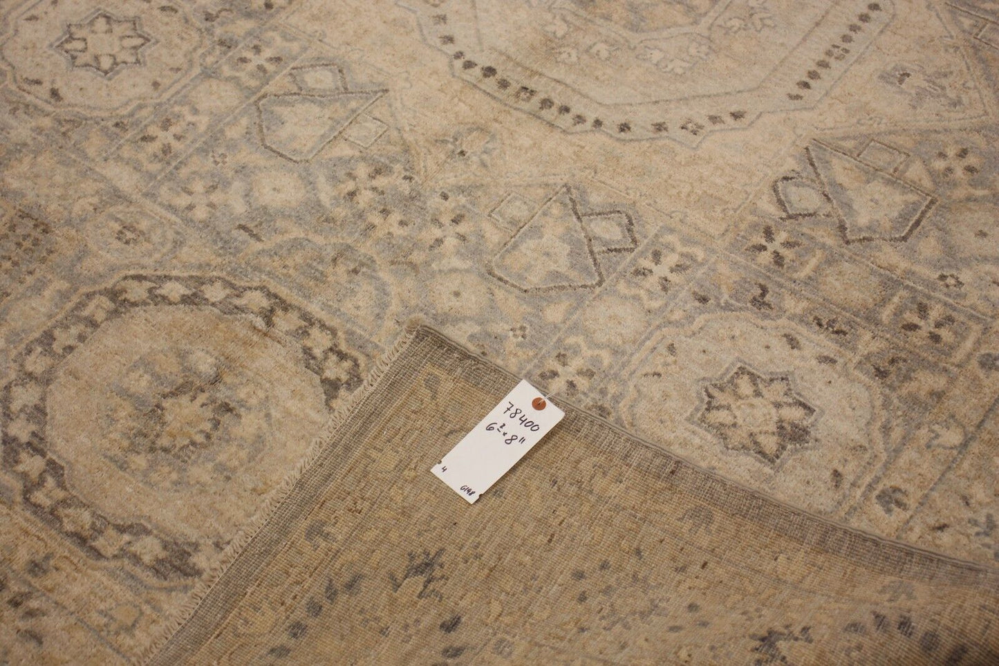 Pakistani Mamluk | 100% Wool | 6'2" x 8'11" Hand Knotted Traditional Area Rug