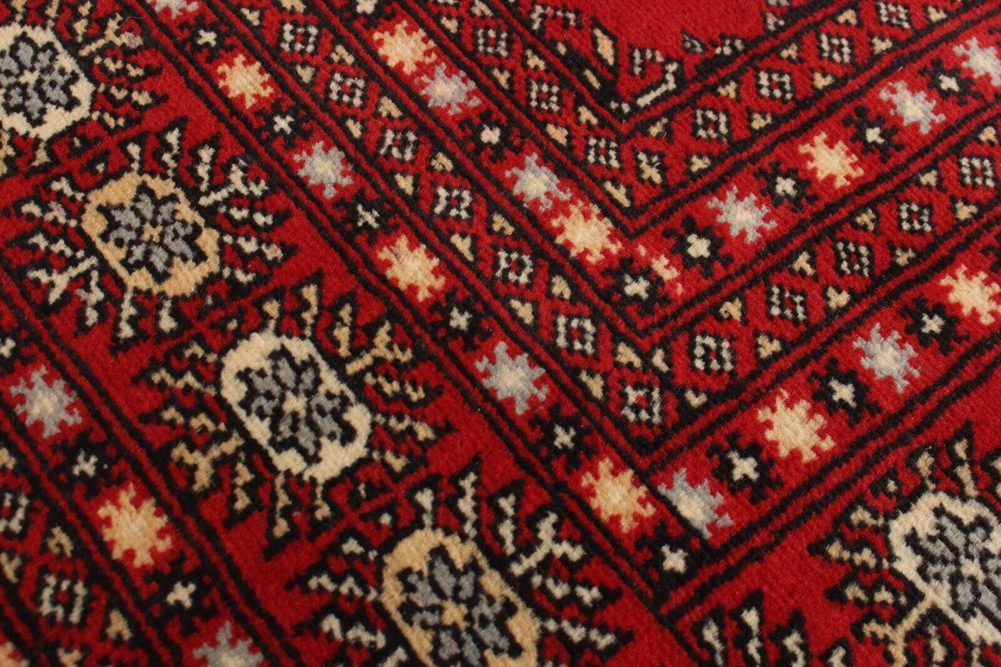 Finest Pakistani Peshawar Bokara | 9'2" x 11'11" Hand-Knotted Wool Area Rug |