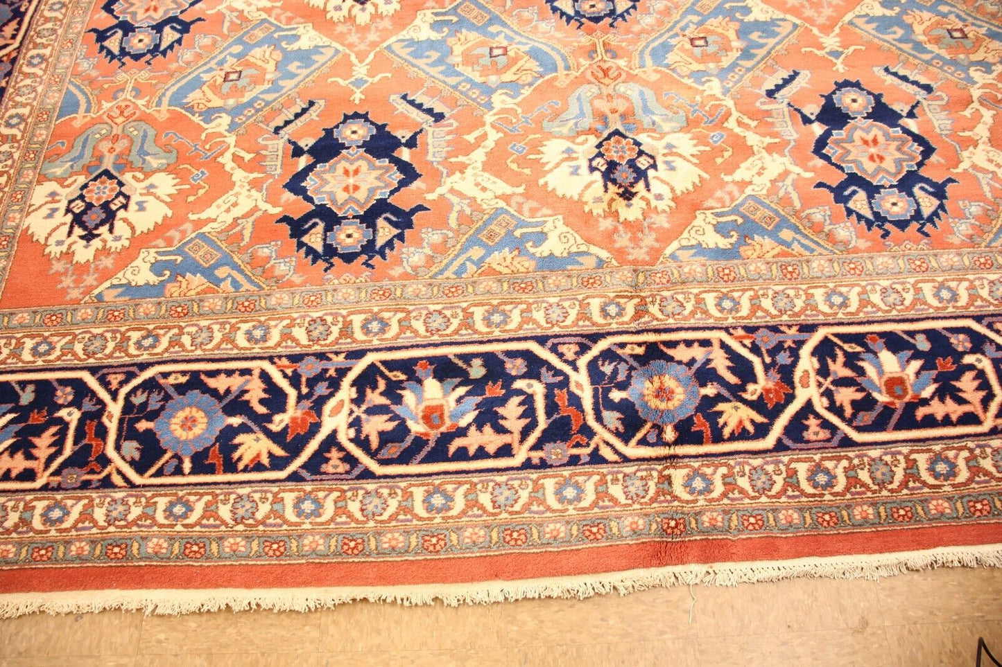 Heriz PersianDesign | 12'9" x 19'10" Hand-Knotted Wool Rug | 1970's | Vintage