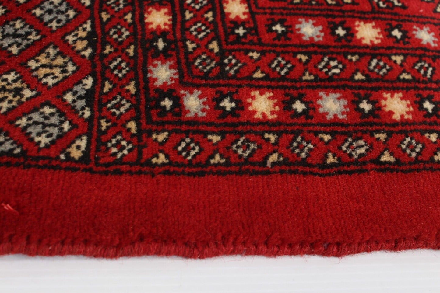 Finest Pakistani Peshawar Bokara | 9'2" x 11'11" Hand-Knotted Wool Area Rug |
