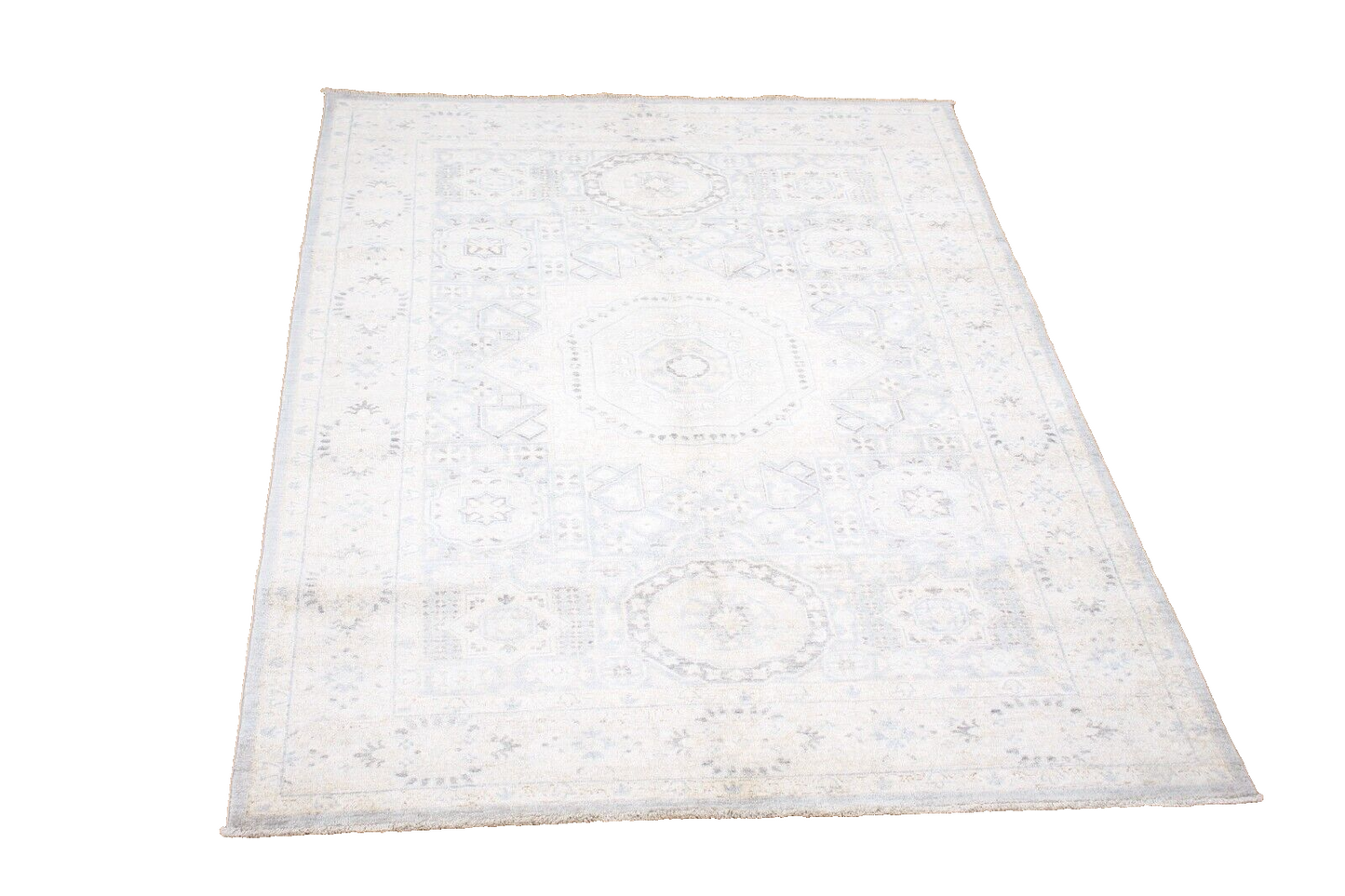 Pakistani Mamluk | 100% Wool | 6'2" x 8'11" Hand Knotted Traditional Area Rug