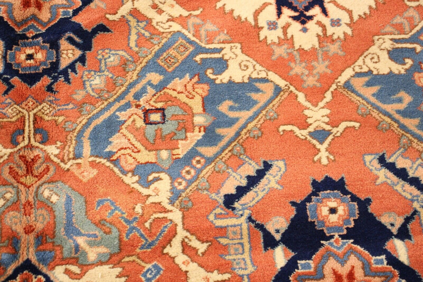 Heriz PersianDesign | 12'9" x 19'10" Hand-Knotted Wool Rug | 1970's | Vintage