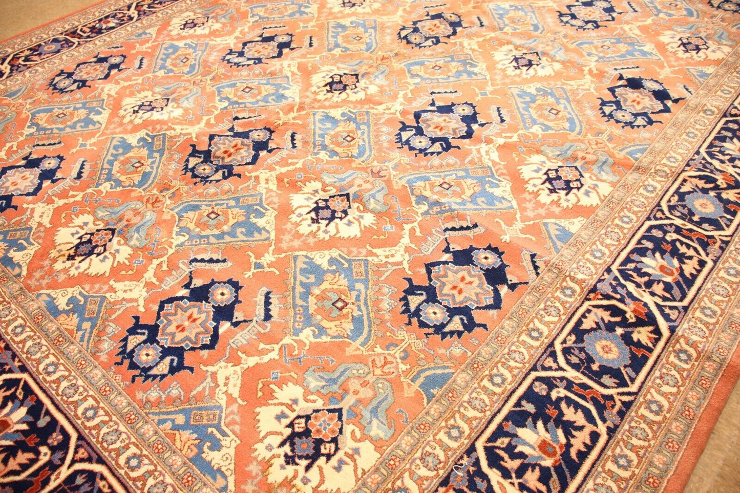 Heriz PersianDesign | 12'9" x 19'10" Hand-Knotted Wool Rug | 1970's | Vintage