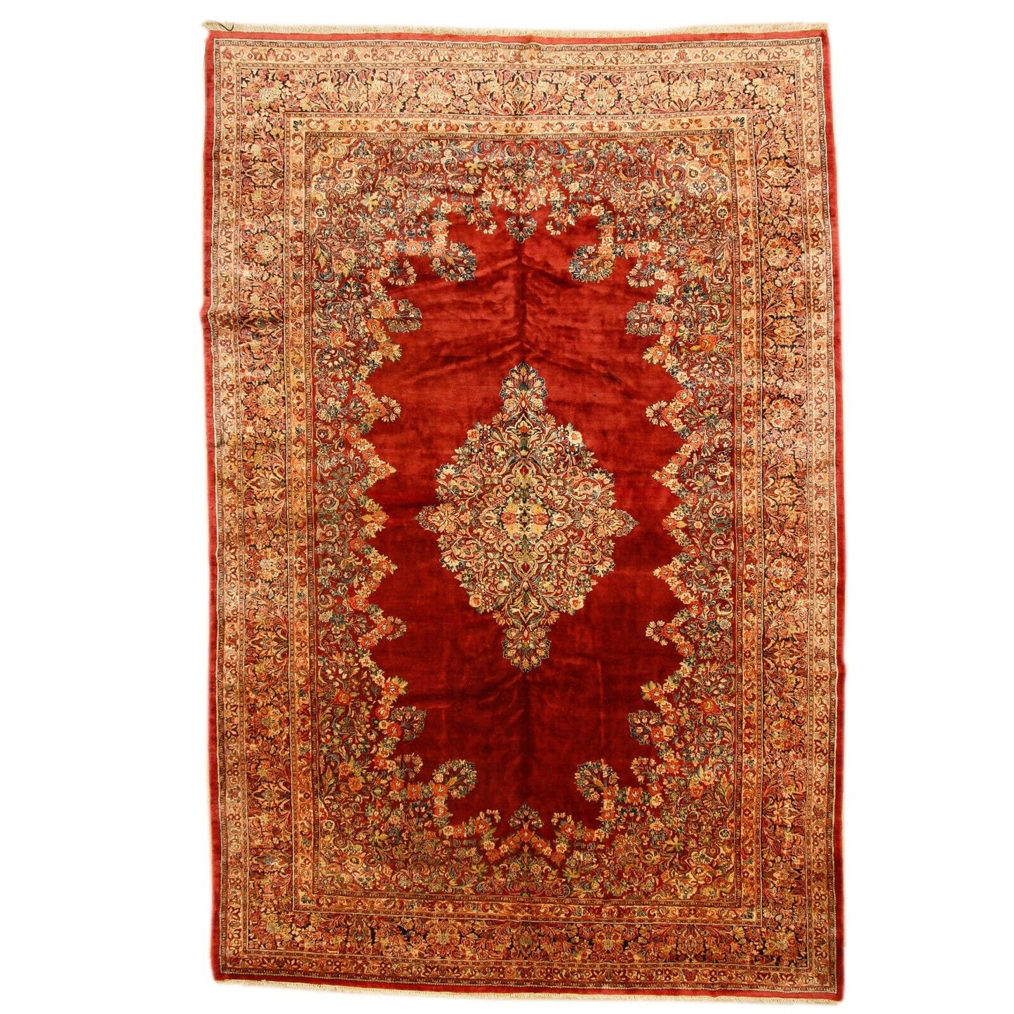 Antique PersianSarouk | 11'11" x 18' 1" Hand-Knotted Wool Rug | 1920 Vintage