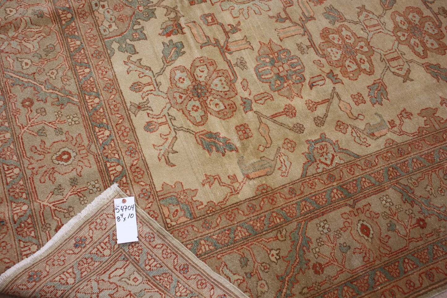 Semi Antique Hand-Knotted Mahal Area Rug | 8'4" x 10' | 100% Wool | VIntage