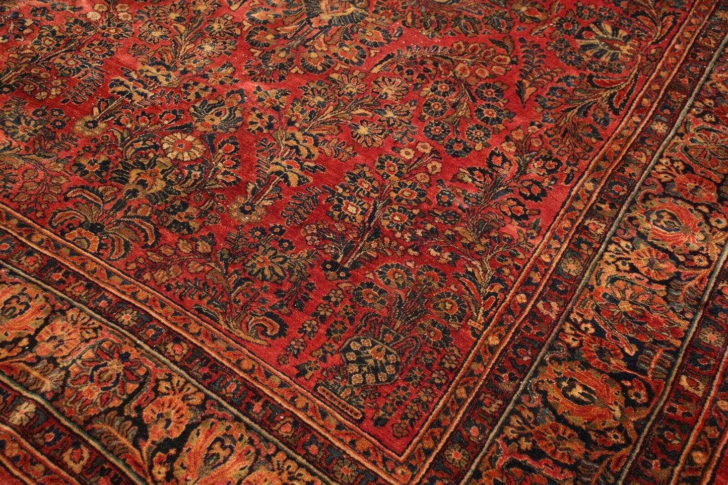 Antique PersianSarouk | 8'8" x11'9" Hand-Knotted Wool Rug | Over 100 Years Old!