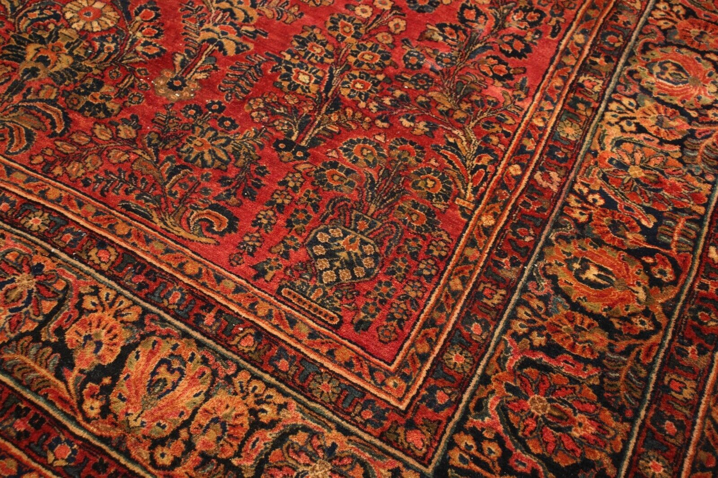 Antique PersianSarouk | 8'8" x11'9" Hand-Knotted Wool Rug | Over 100 Years Old!