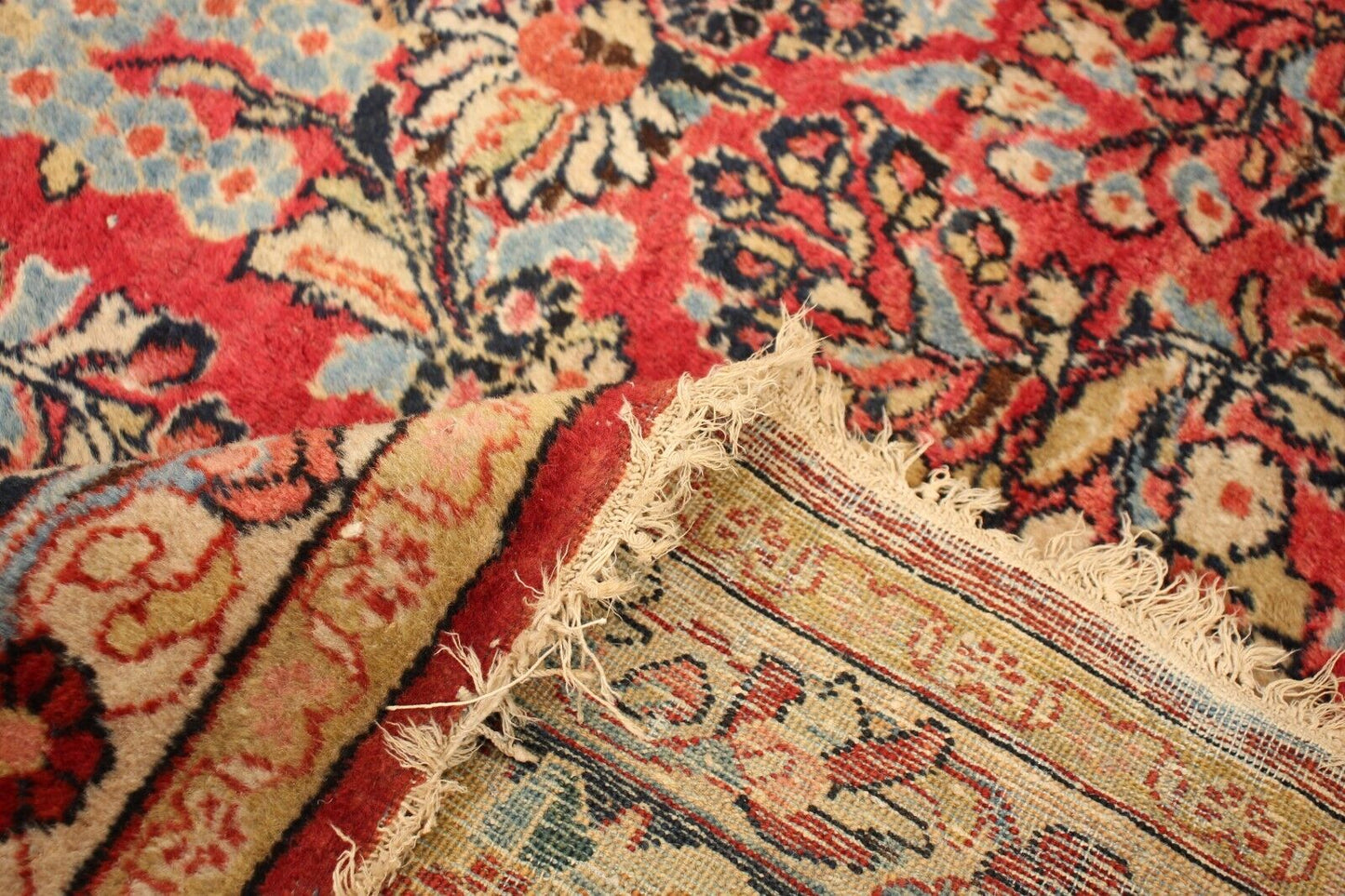 Antique PersianSarouk | 9'9" x 11'10" Hand-Knotted Wool Rug | 100+ Years Old