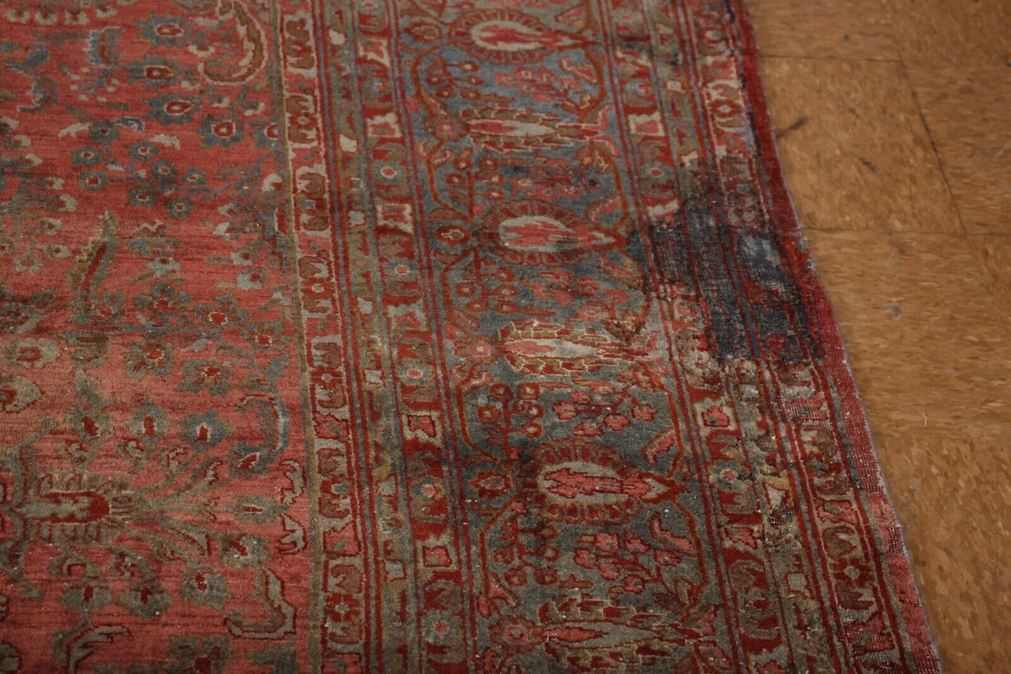 Antique PersianKas Kas'han | 9'9" x 16'9" Hand-Knotted Wool Area Rug | Vintage