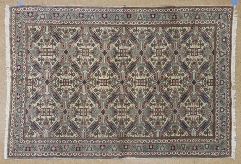 Antique Turkish Kasary | 6'4" x 9'5" Hand-Knotted Rug | 100% Wool | Vintage