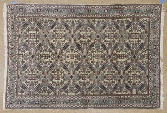 Antique Turkish Kasary | 6'4" x 9'5" Hand-Knotted Rug | 100% Wool | Vintage