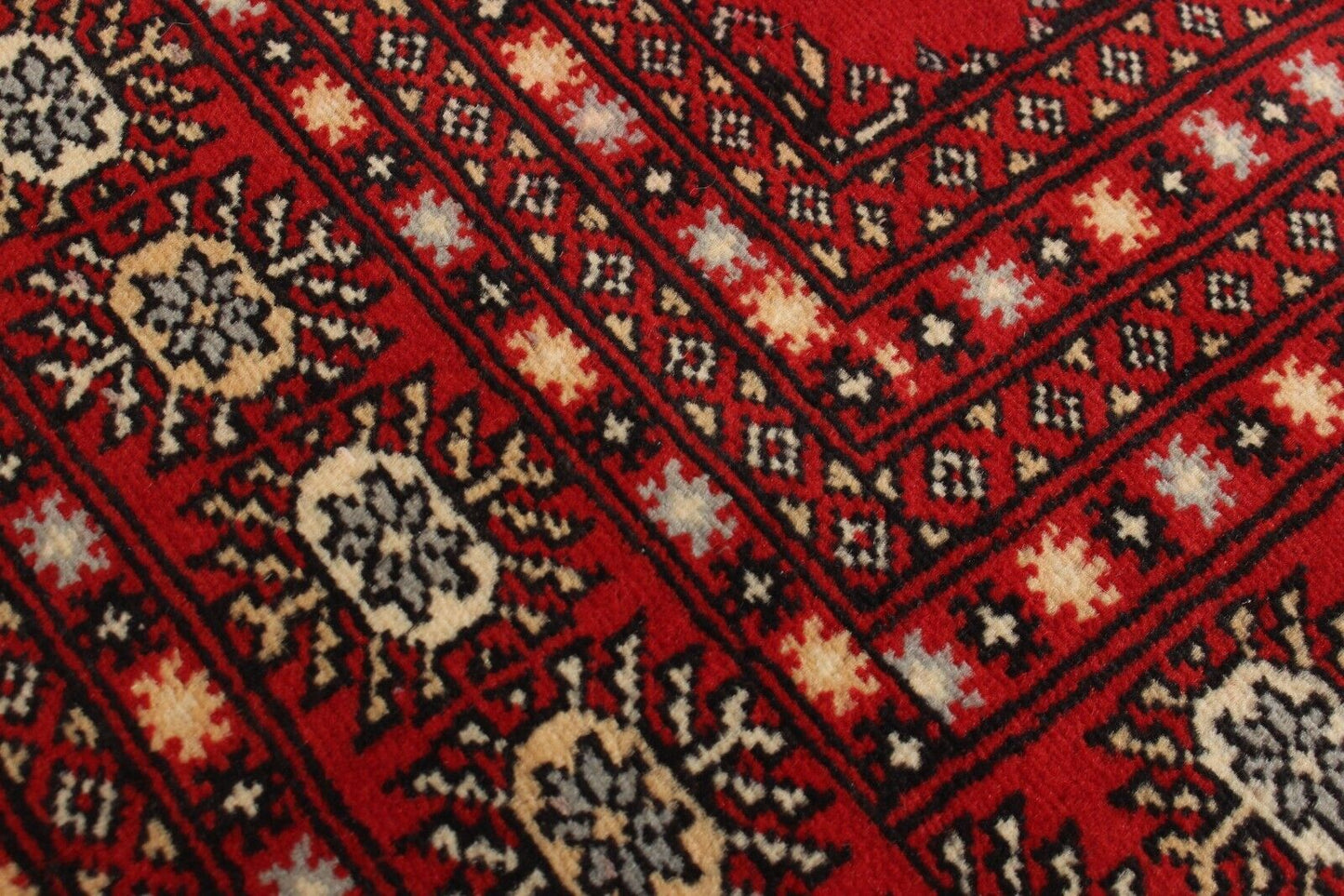 Finest Pakistani Peshawar Bokara | 9'2" x 11'11" Hand-Knotted Wool Area Rug | 