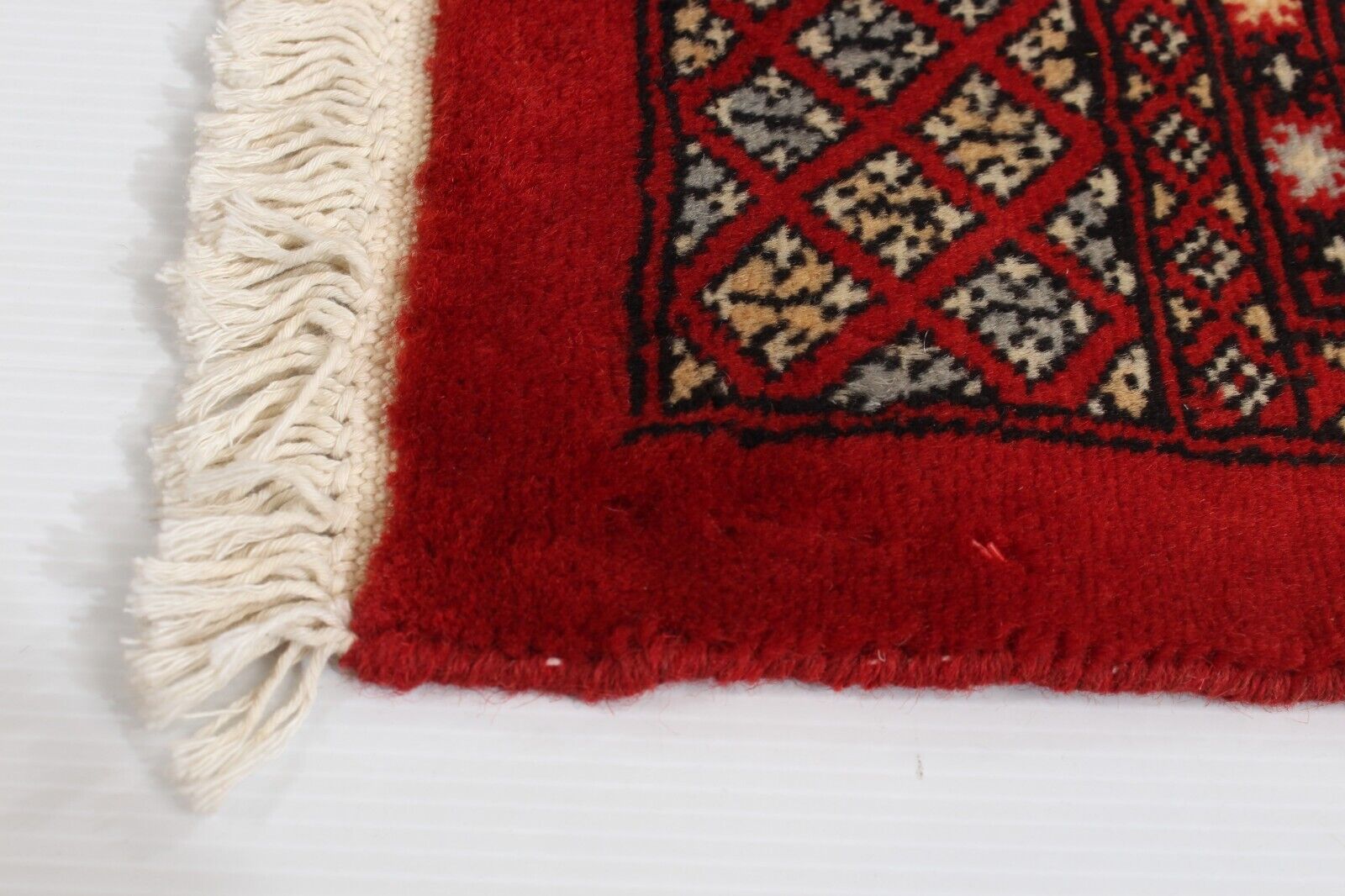 Finest Pakistani Peshawar Bokara | 9'2" x 11'11" Hand-Knotted Wool Area Rug | 