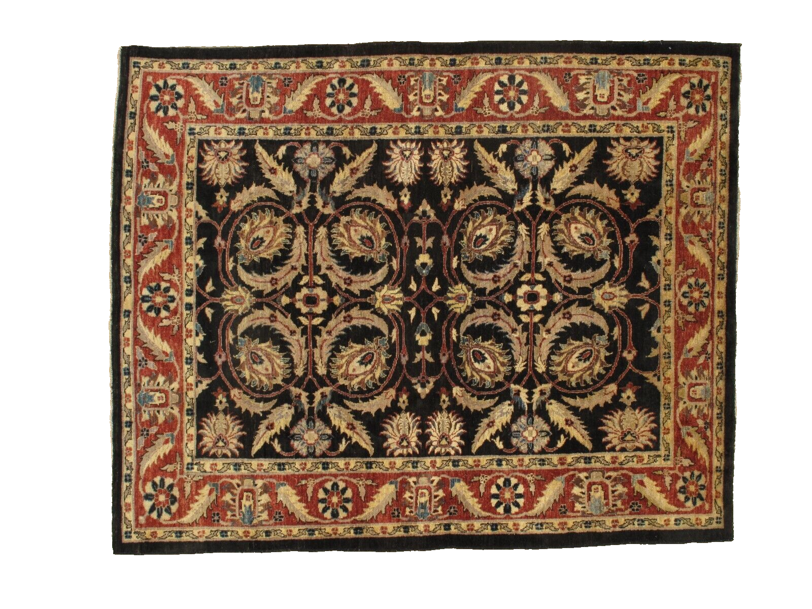 Peshawar | 6'8" x 8'2" Traditional Hand-Knotted Area Rug | 100% Wool | Vintage