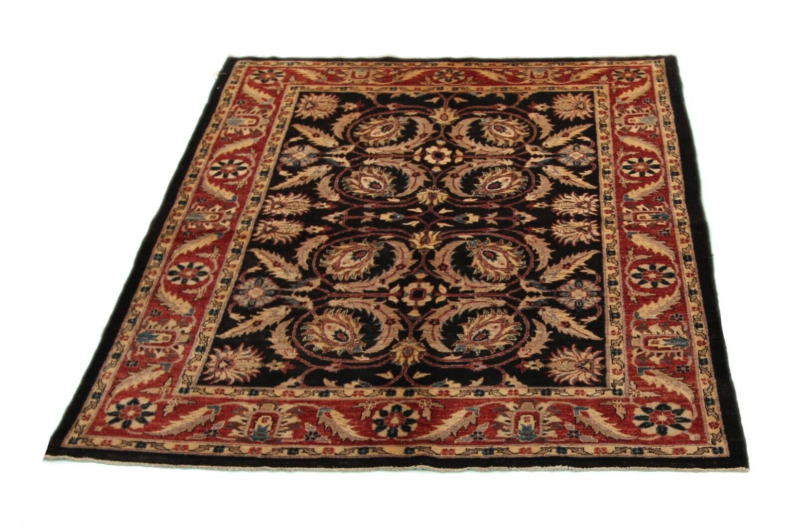 Peshawar | 6'8" x 8'2" Traditional Hand-Knotted Area Rug | 100% Wool | Vintage