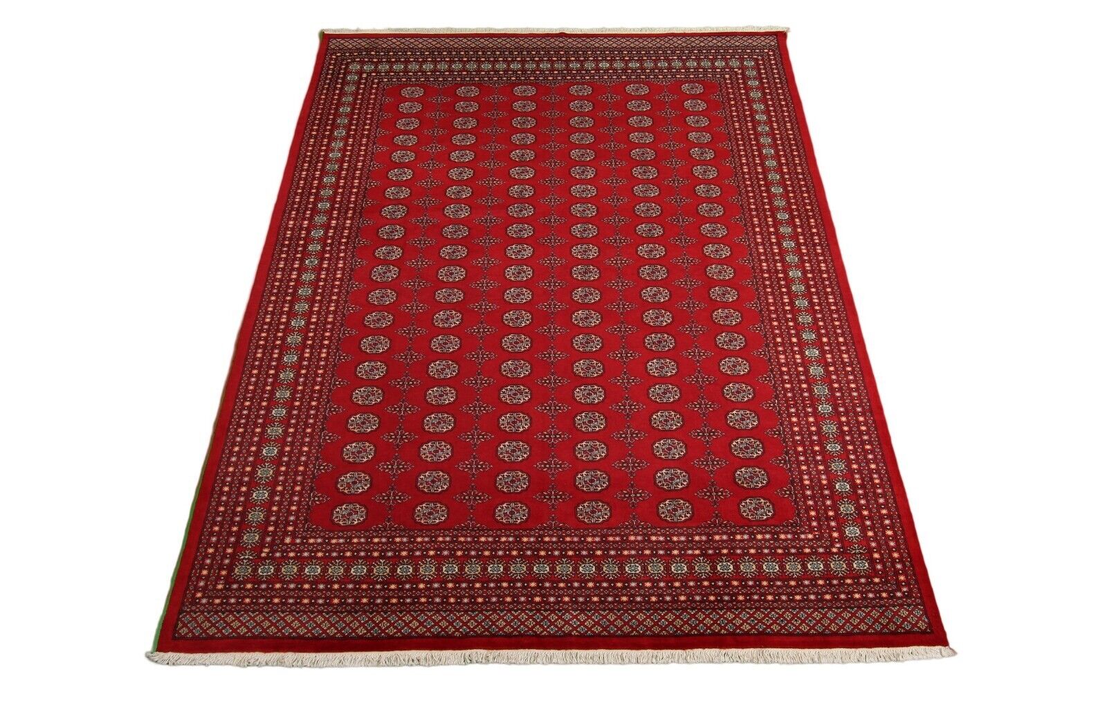 Finest Pakistani Peshawar Bokara | 9'2" x 11'11" Hand-Knotted Wool Area Rug | 