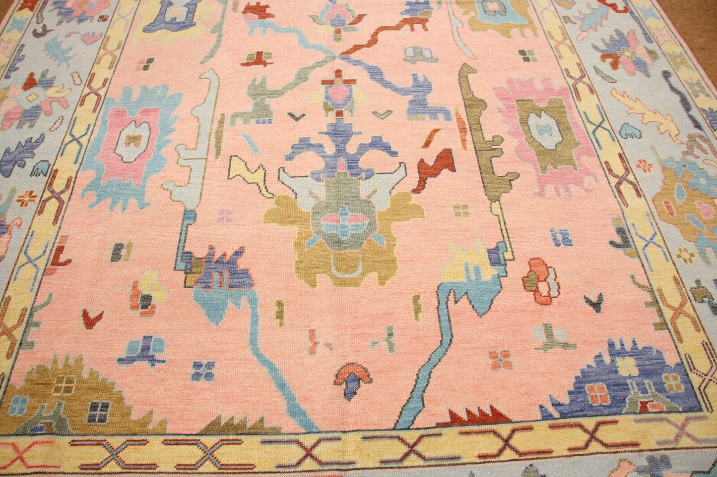 Vintage Oushak | 9'9" x 13'1" Hand-Knotted Traditional Area Rug | Modern Indo