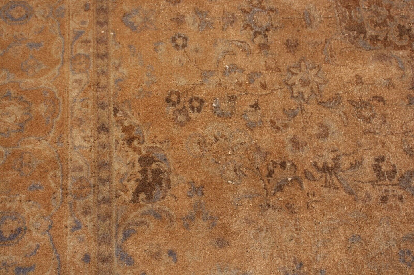 Vintage Faded Rust & Gold Modern | 9'6" x 12'6" Hand-Knotted Oriental Rug |