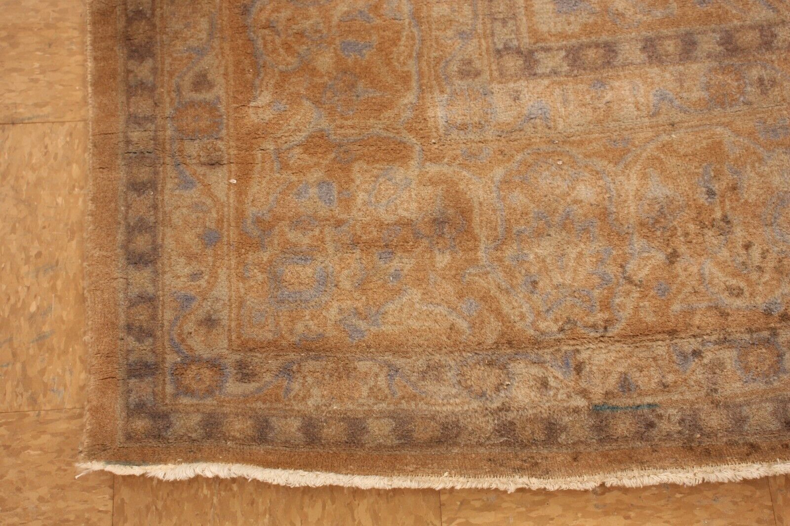 Vintage Faded Rust & Gold Modern | 9'6" x 12'6" Hand-Knotted Oriental Rug |