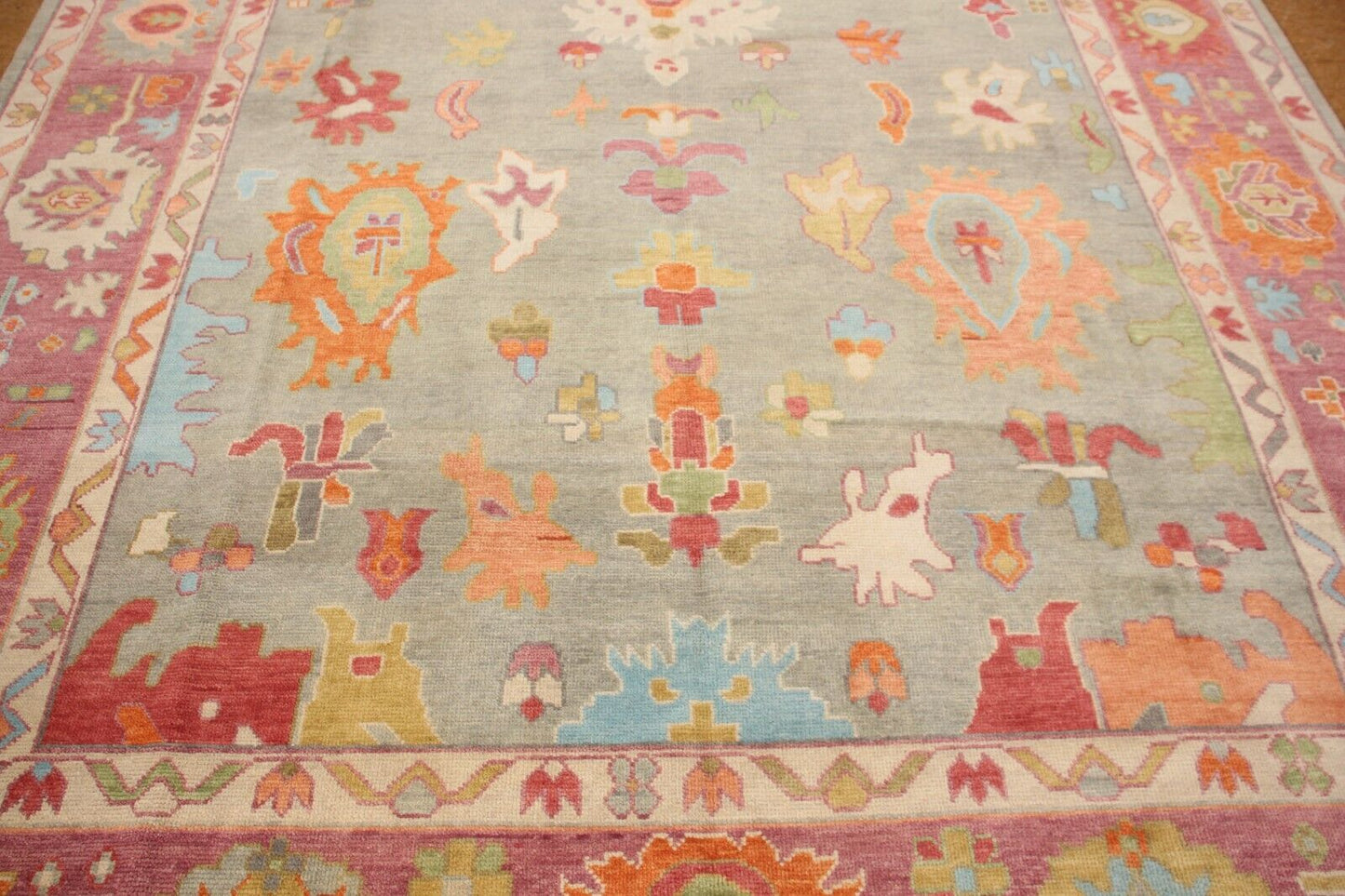 Vintage Oushak | 9'8" x 13'11" Hand-Knotted Traditional Area Rug | Modern Indo