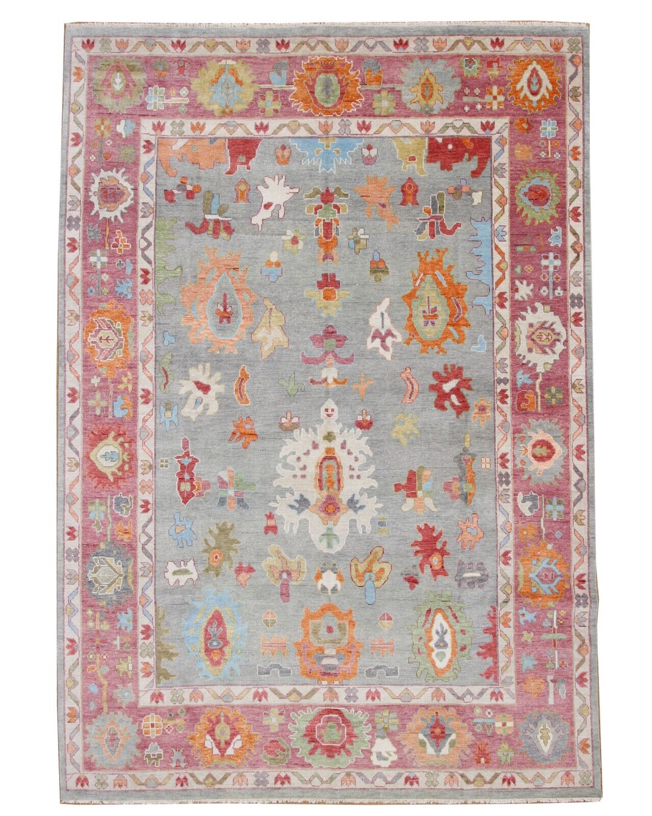 Vintage Oushak | 9'8" x 13'11" Hand-Knotted Traditional Area Rug | Modern Indo