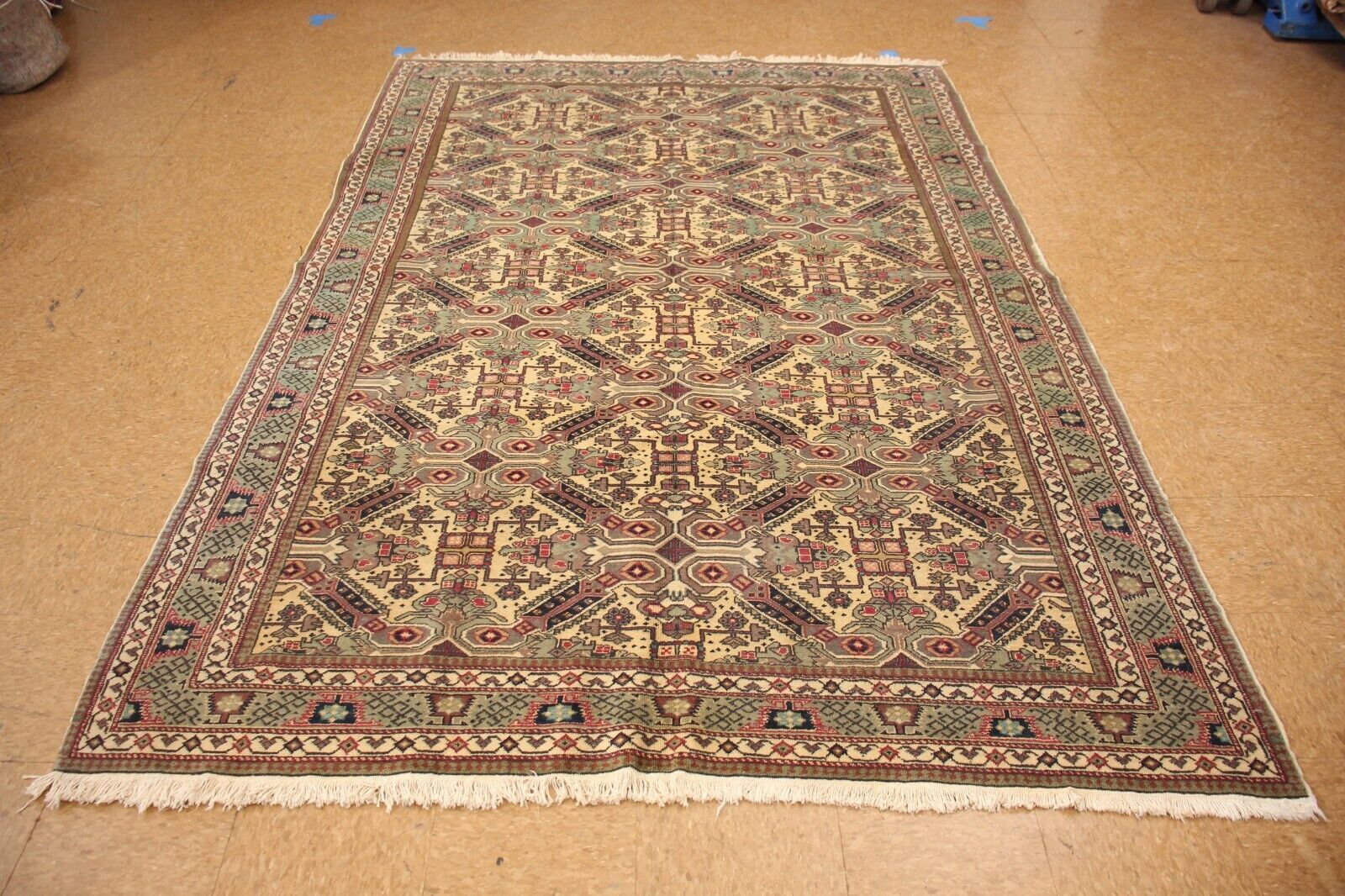 Antique Turkish Kasary | 6'4" x 9'5" Hand-Knotted Rug | 100% Wool | Vintage