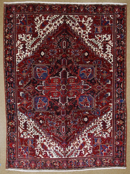 Semi-Antique Perso Heriz | 9'4" x 12' Hand-Knotted Wool Area Rug | Mint Cond.