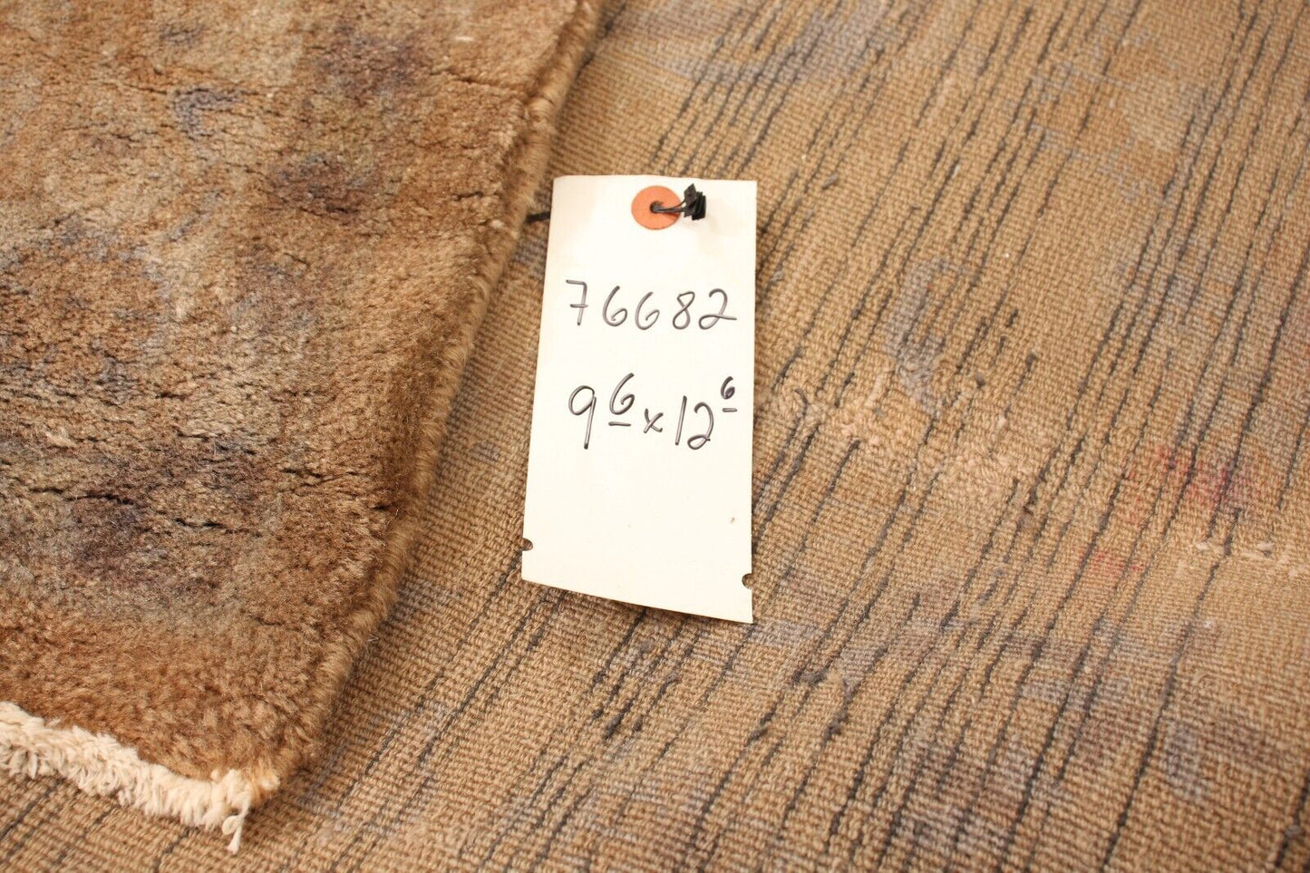 Vintage Faded Rust & Gold Modern | 9'6" x 12'6" Hand-Knotted Oriental Rug |