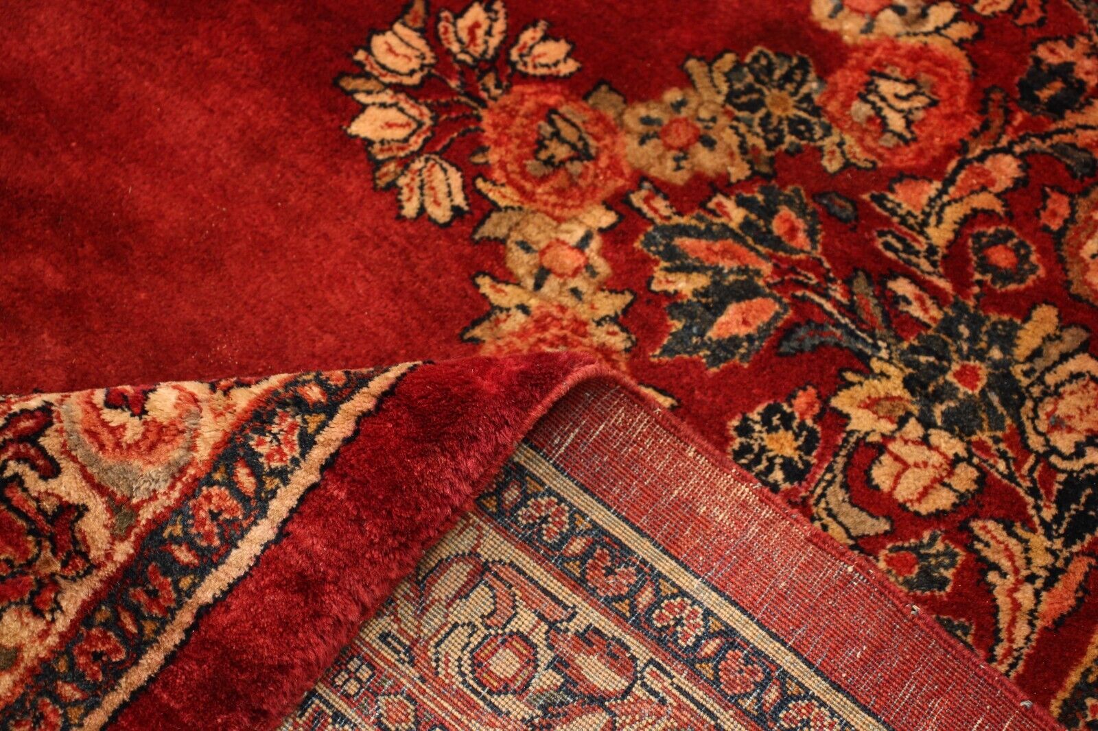 Antique PersianSarouk | 11'11" x 18' 1" Hand-Knotted Wool Rug | 1920 Vintage