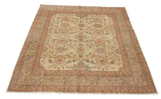 Semi Antique Hand-Knotted Mahal Area Rug | 8'4" x 10' | 100% Wool | VIntage