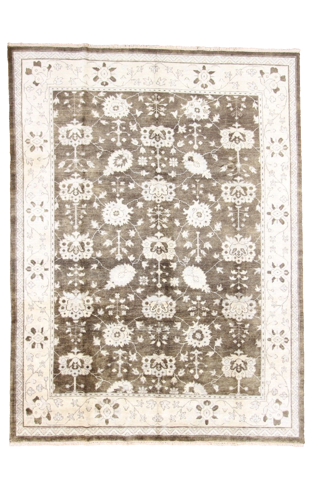 Fine Vintage Oushak | 8'9" x 11'9" Hand-Knotted Traditional Area Rug | 100% Wool