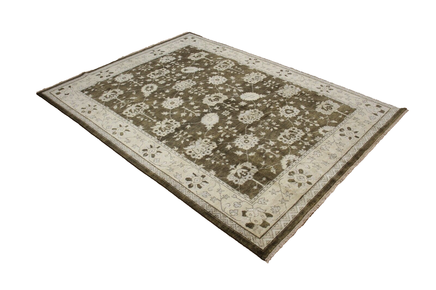 Fine Vintage Oushak | 8'9" x 11'9" Hand-Knotted Traditional Area Rug | 100% Wool